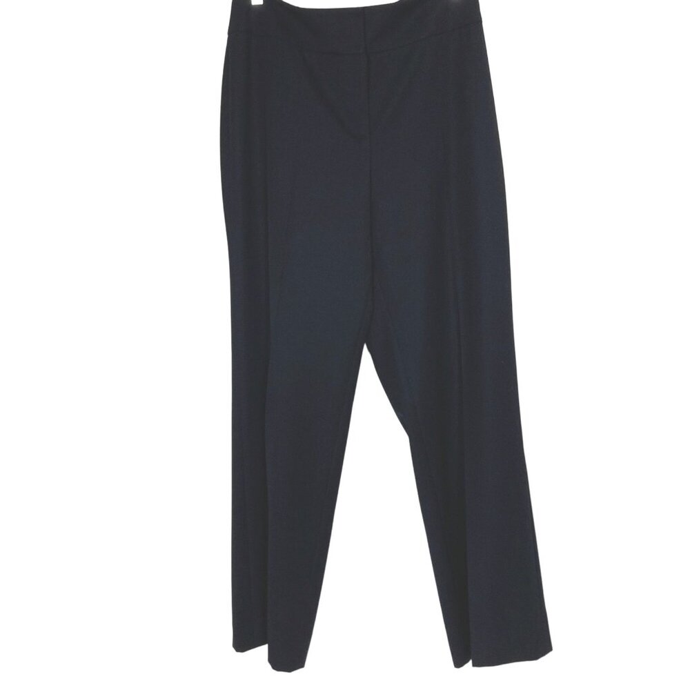 Akris Punto Black Wool Trouser Pant Womens 10 Lightweight Straight Leg Classic